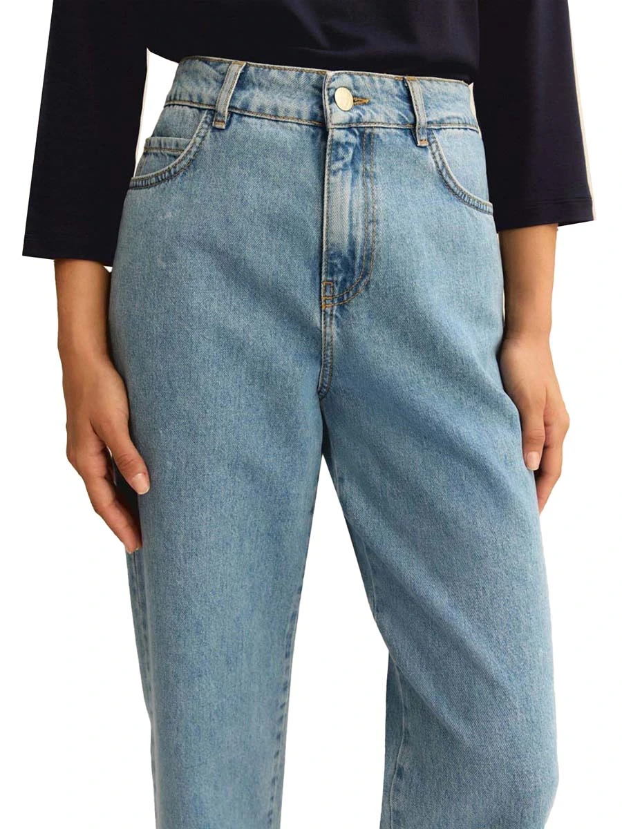 JENAS REGULAT MOM FIT  GAMBA AMPIA DONNA BLU