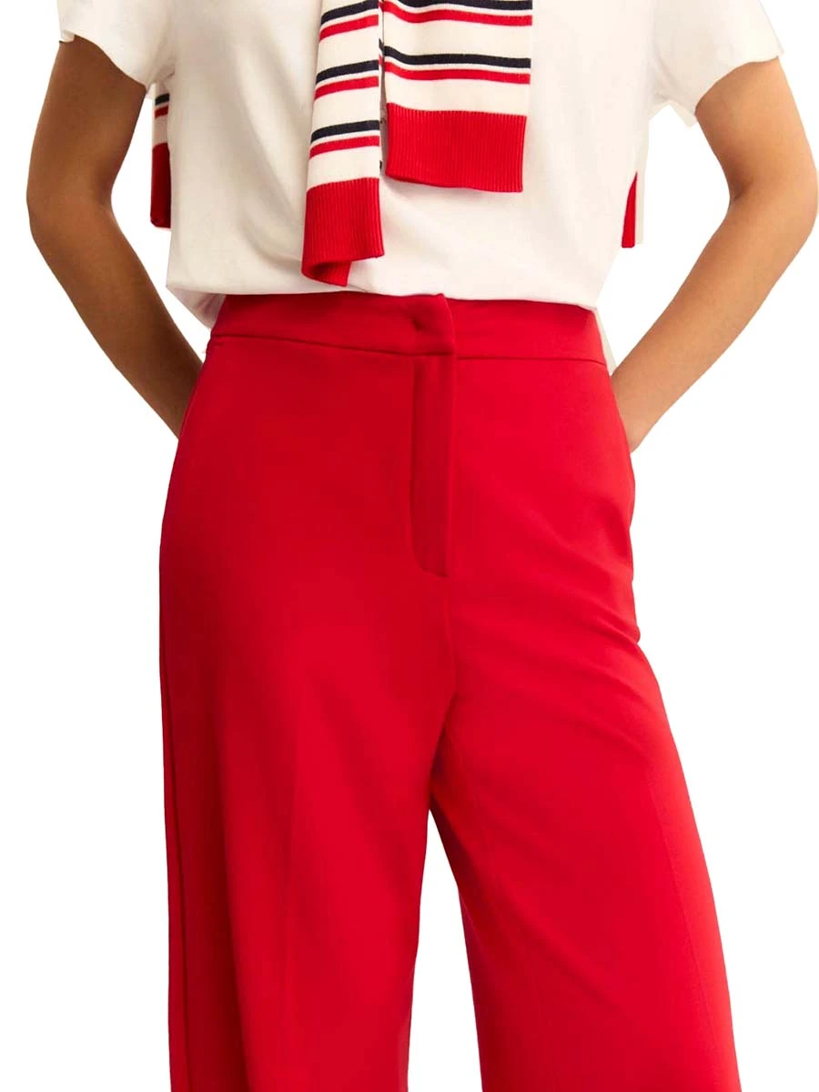 PANTALONI PALAZZO FIT AMPIO DONNA ROSSO