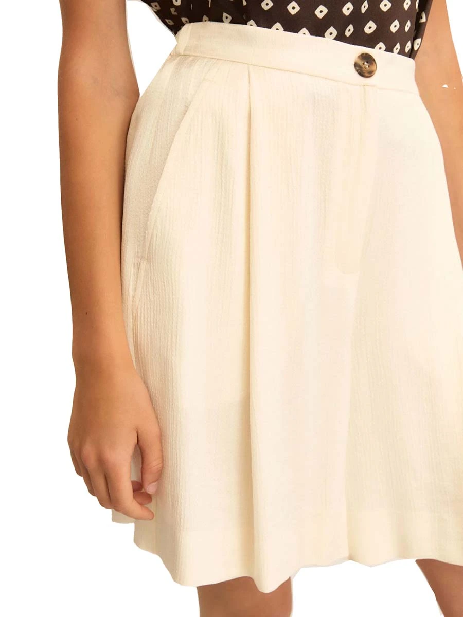 SHORTS CON INSERTO ELASTICO SUL RETRO DONNA BEIGE