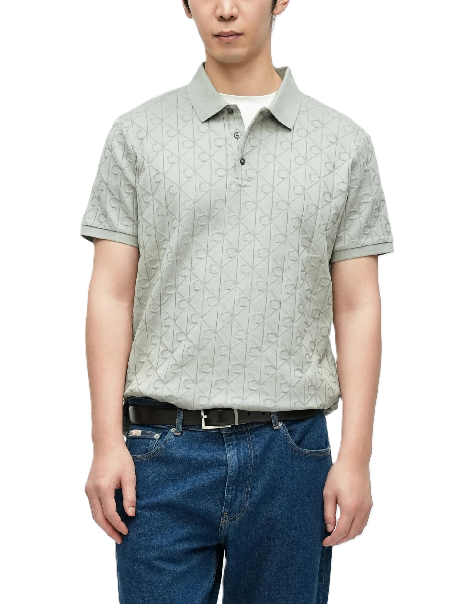 POLO MANICA CORTA IN COTONE LEGGERO E TRASPIRANTE UOMO GRIGIO