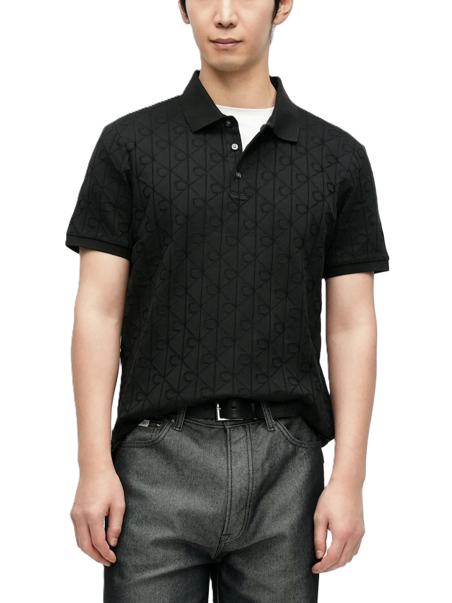 POLO MANICA CORTA IN COTONE LEGGERO E TRASPIRANTE UOMO NERO