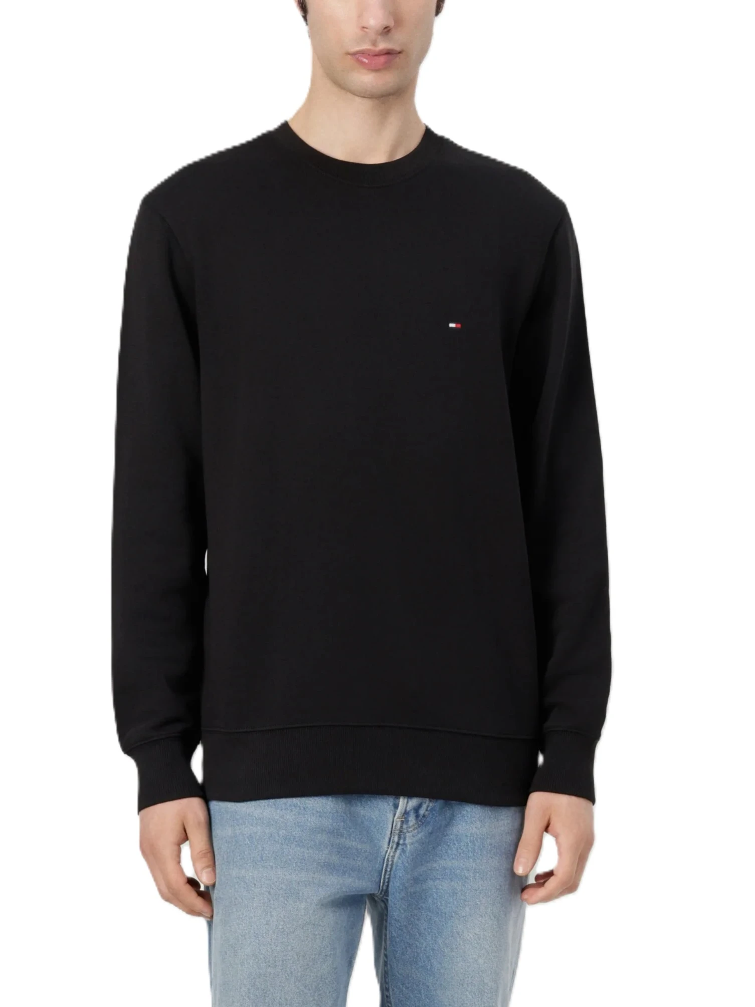 MAGLIA GIROCOLLO CON LOGO E POLSI E FONDO ELASTICI UOMO NERO