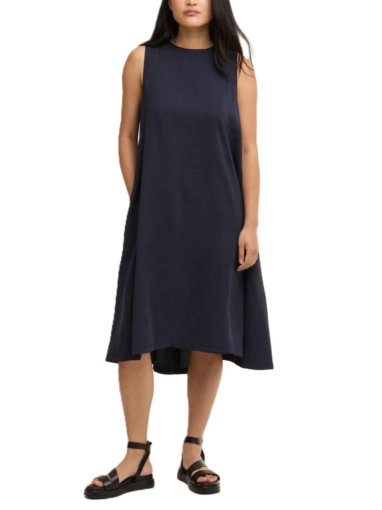 VESTITO LUNGO IN MISTO MODAL OVERSIZE DONNA BLU