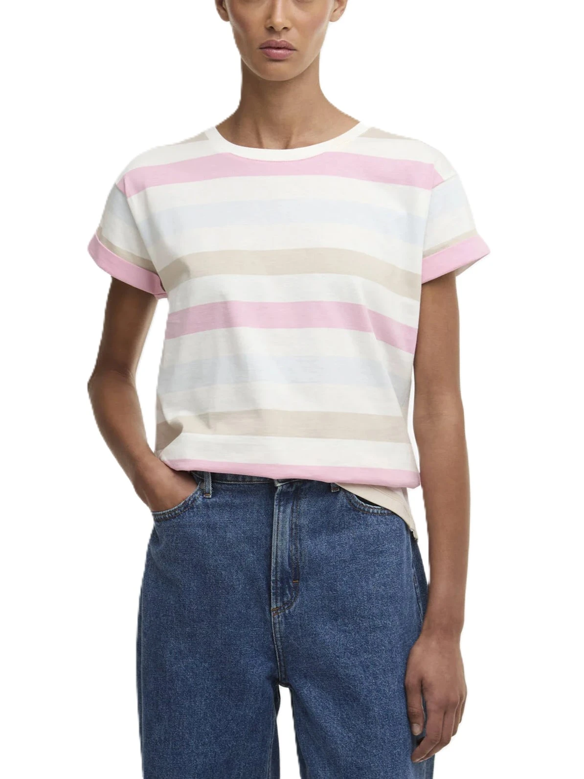 T-SHIRT MANICA CORTA A RIGHE LYNDALE DONNA BLU