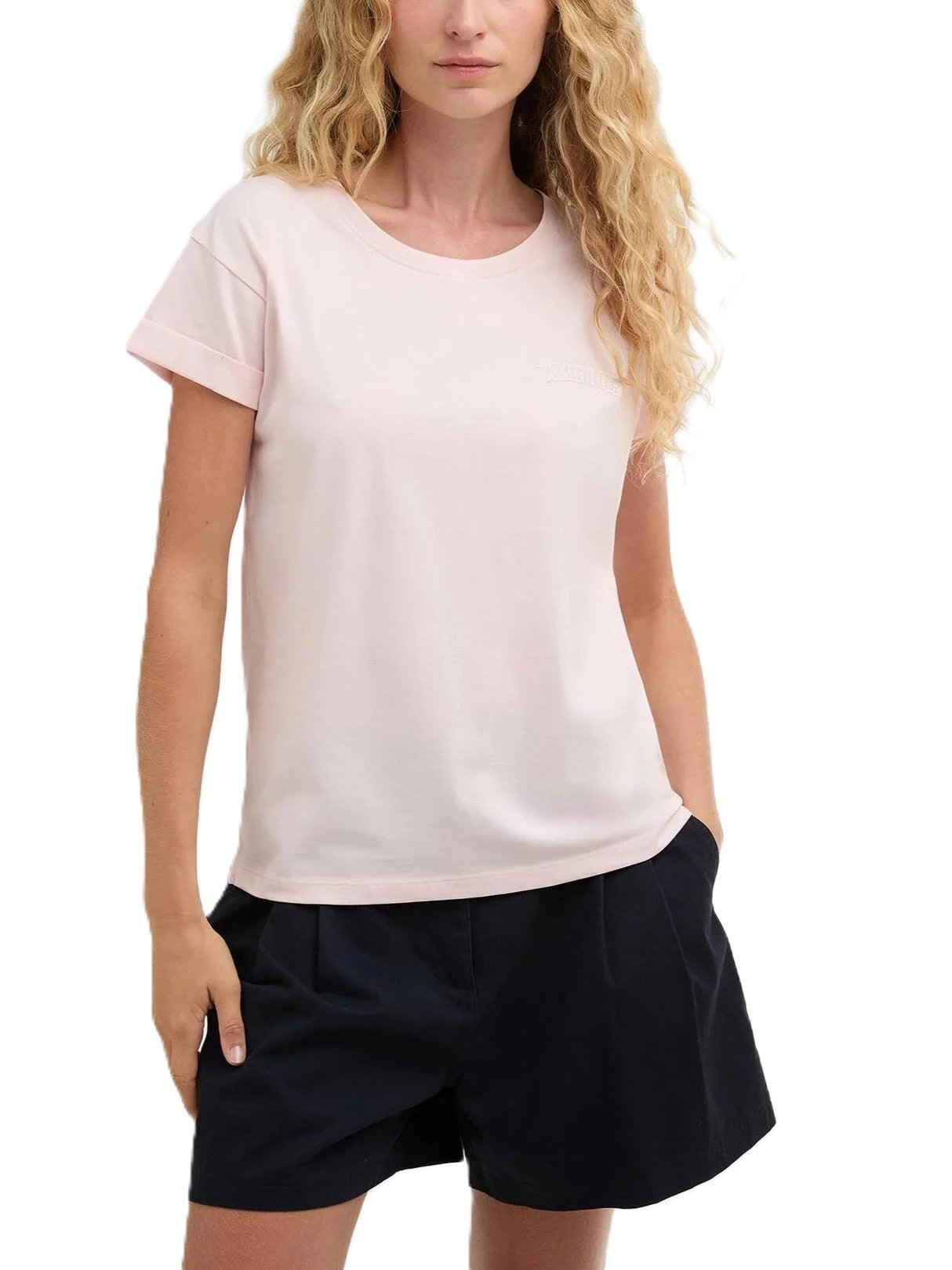 T-SHIRT MANICA CORTA BEDE IN JERSEY DI COTONE CON LOGO DONNA ROSA