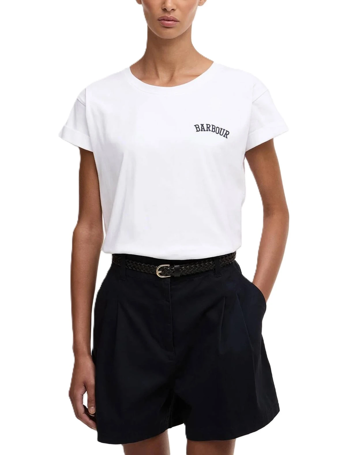 T-SHIRT MANICA CORTA BEDE IN JERSEY DI COTONE CON LOGO DONNA BIANCO