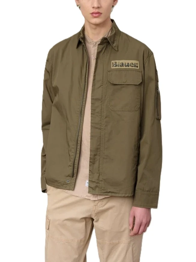 GIACCA MULTITASCHE CON ZIP E BOTTONI UOMO VERDE