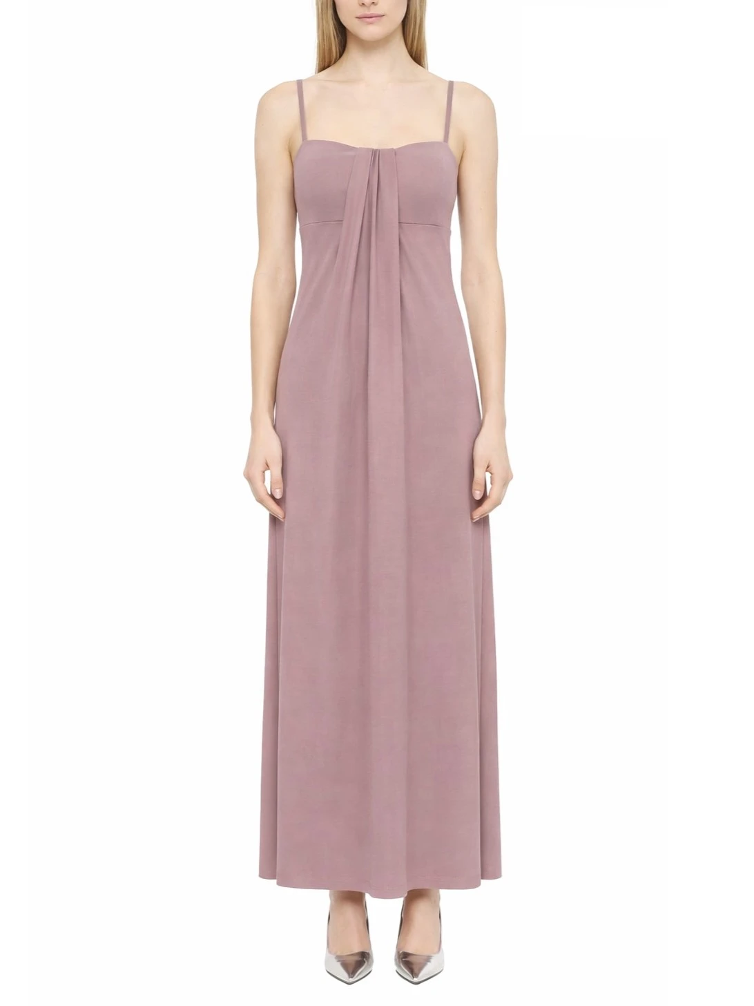 VESTITO LUNGO  SCOLLO A CUORE DONNA ROSA