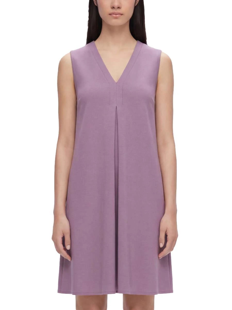 VESTITO CORTO SCOLLO A V  MISTO VISCOSA DONNA VIOLA