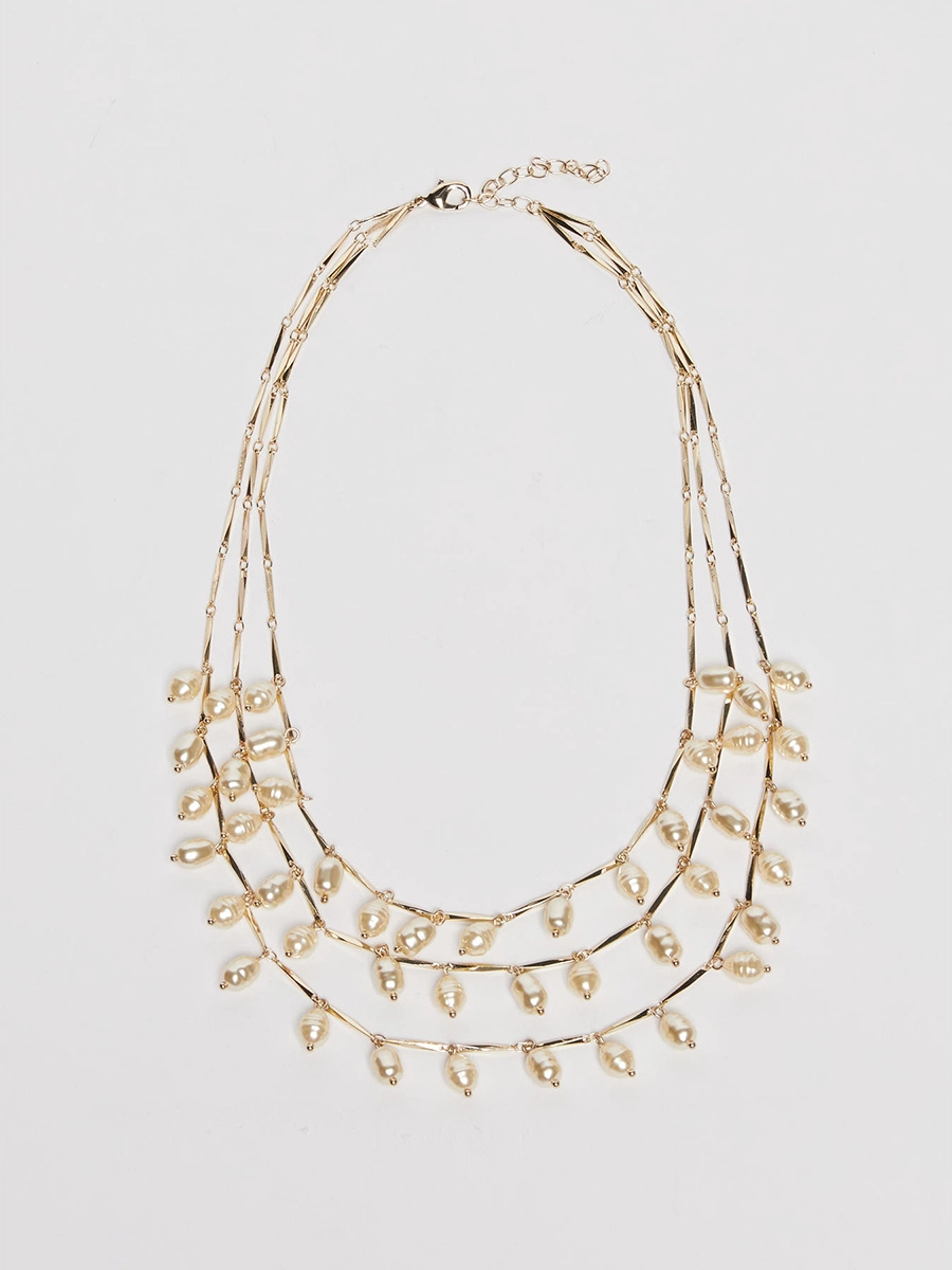 COLLANA CON PERLE IRREGOLARI DONNA BIANCO