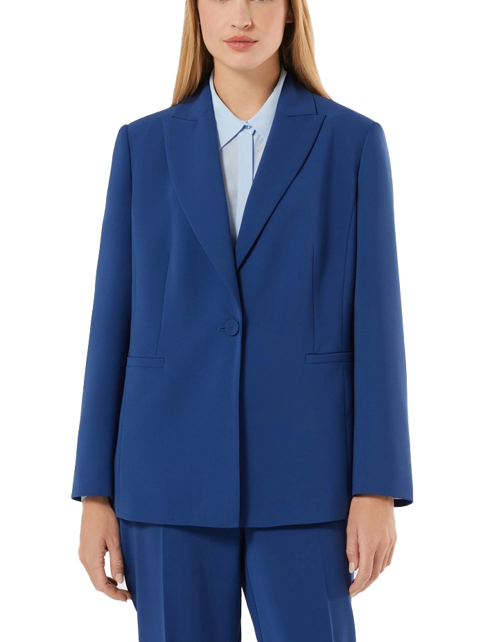 BLAZER  IN CADY BISTRETCH CON SPACCHI SUL RETRO DONNA BLU
