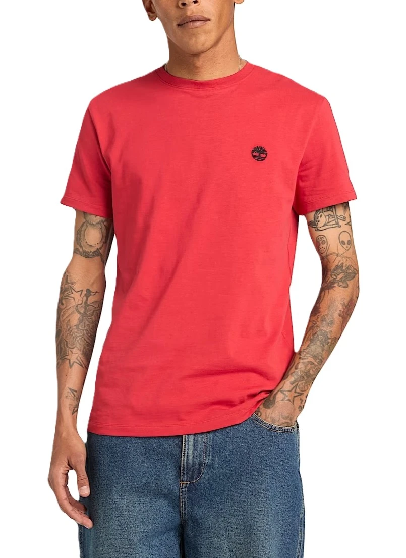 T-SHIRT MANICA CORTA VESTIBILITA' SLIM FITO CON LOGO RICAMATO UOMO ROSSO