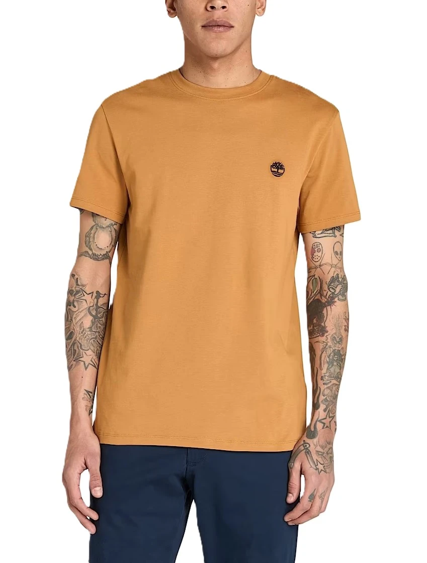 T-SHIRT MANICA CORTA IN JERSEY DI COTONE BIOLOGICO UOMO GIALLO