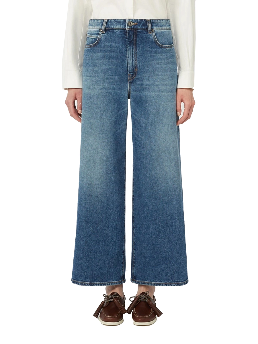 PANTALONI PALAZZO CON ZIP COPERTA DONNA BLU