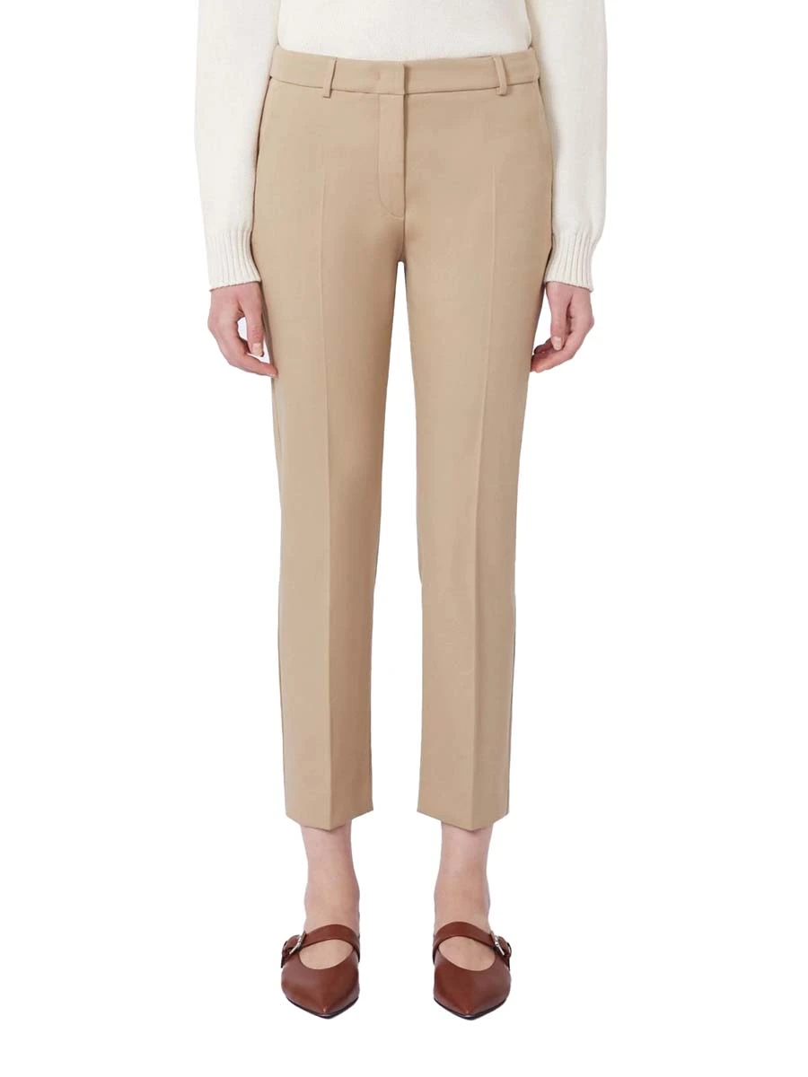PANTALONI A SIGARETTA TASCHE ALLA FRANCESE DONNA BEIGE