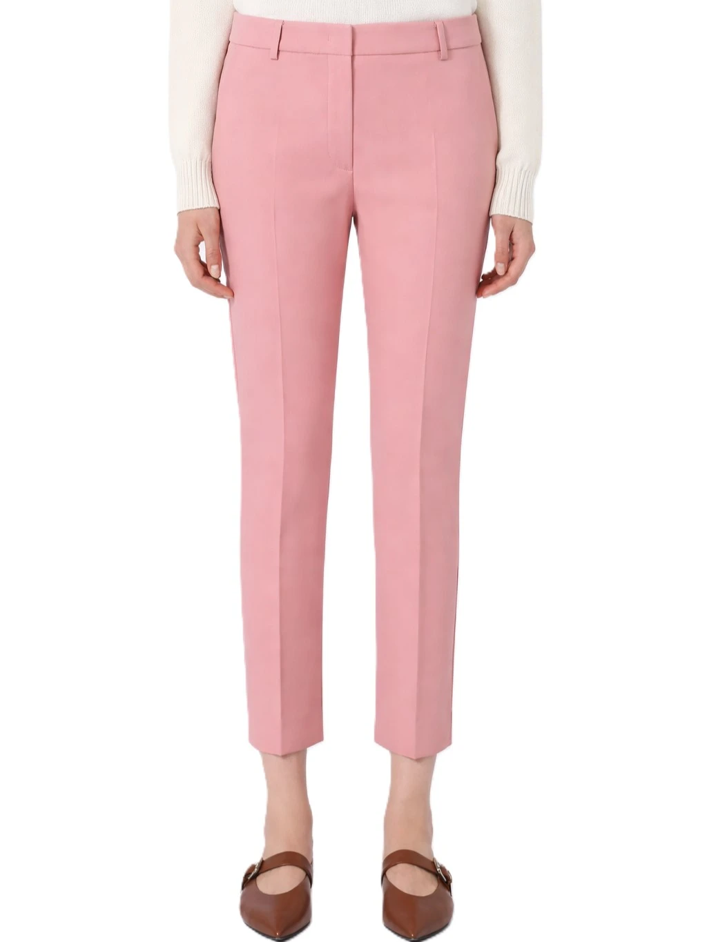 PANTALONI A SIGARETTA TASCHE ALLA FRANCESE DONNA ROSA