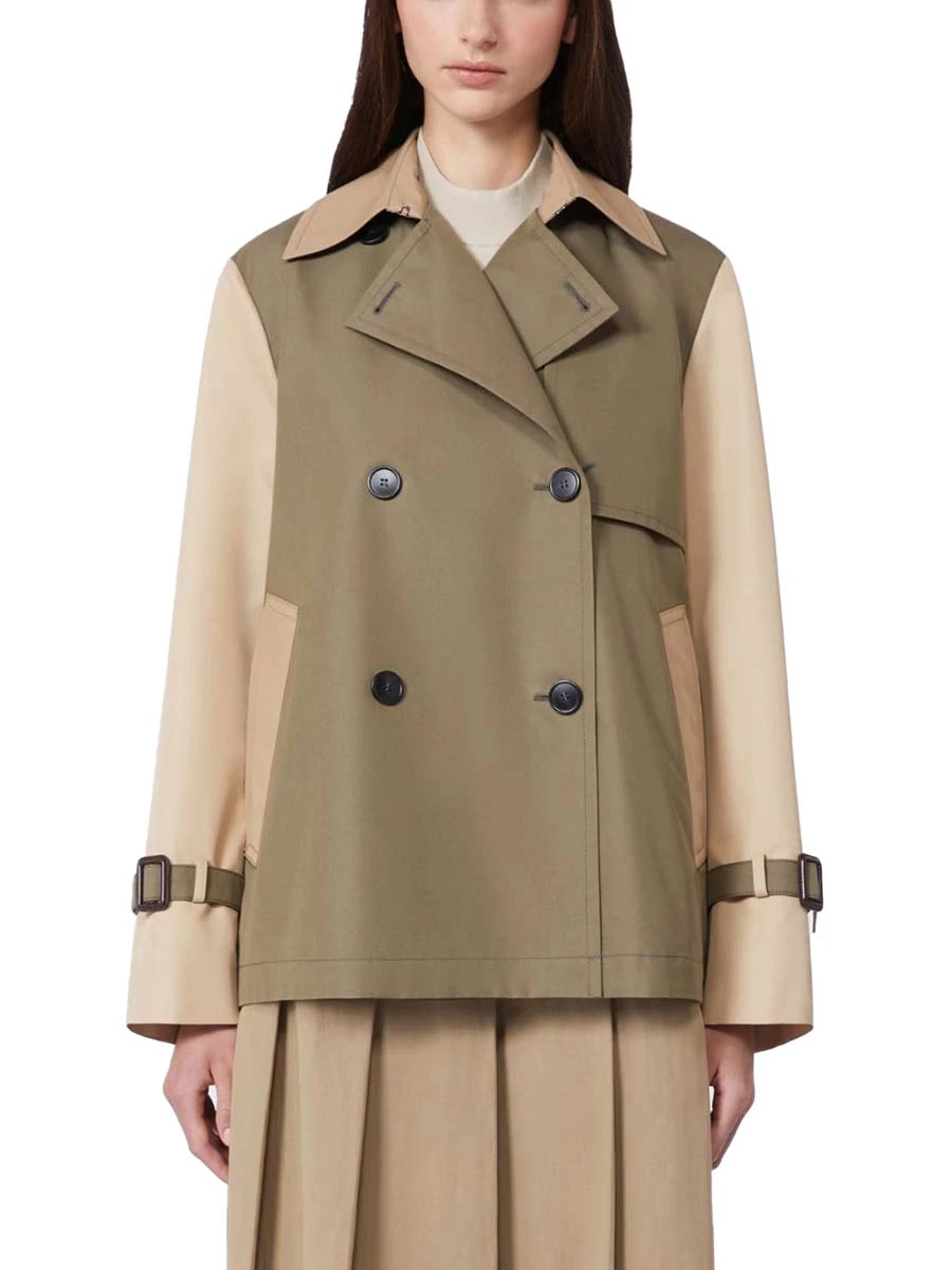 TRENCH CORTO ANTIGOCCIA DOPPIOPETTO DONNA MARRONE