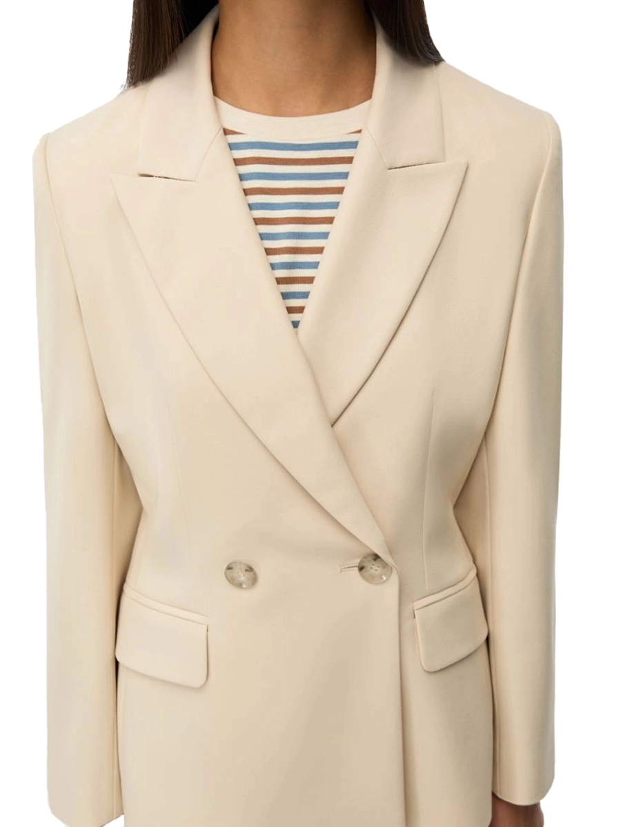 BLAZER IN MISTO VISCOSA CON SPACCO DONNA AVORIO