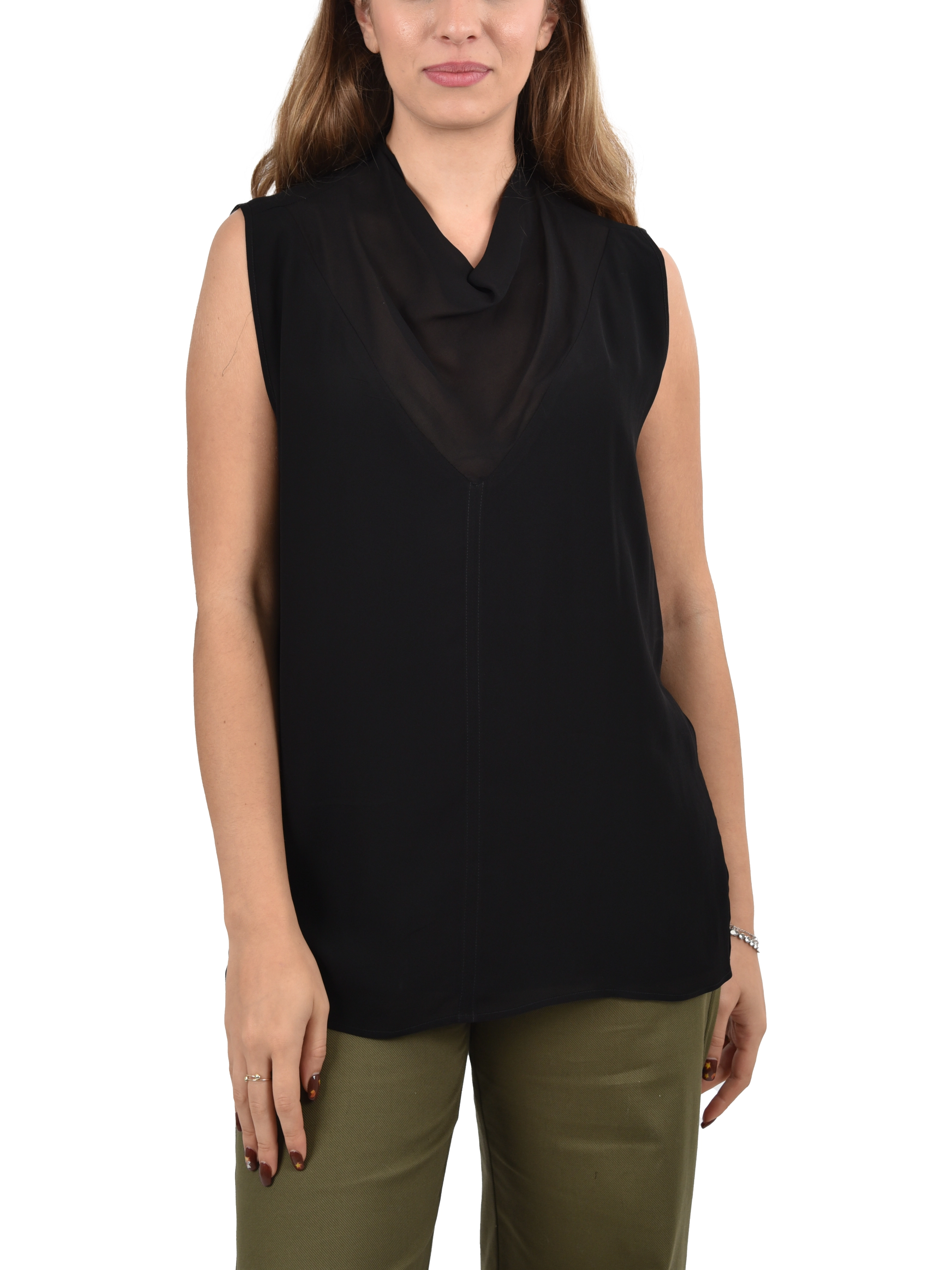 TOP CON COLLO MORBIDO  DONNA NERO