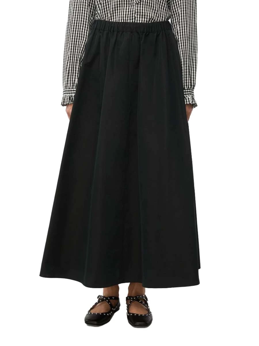 GONNA LUNGA MISTO COTONE DONNA NERO