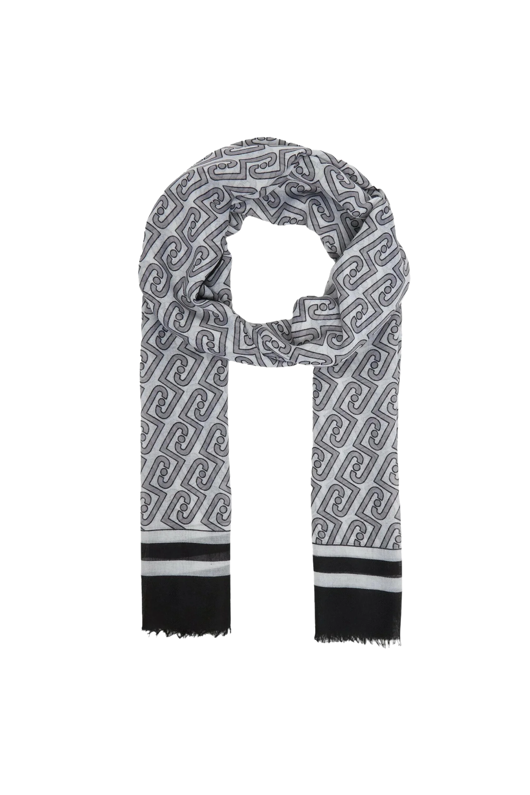 STOLA CON MOTIVO MONOGRAM ALL-OVER DONNA NERO
