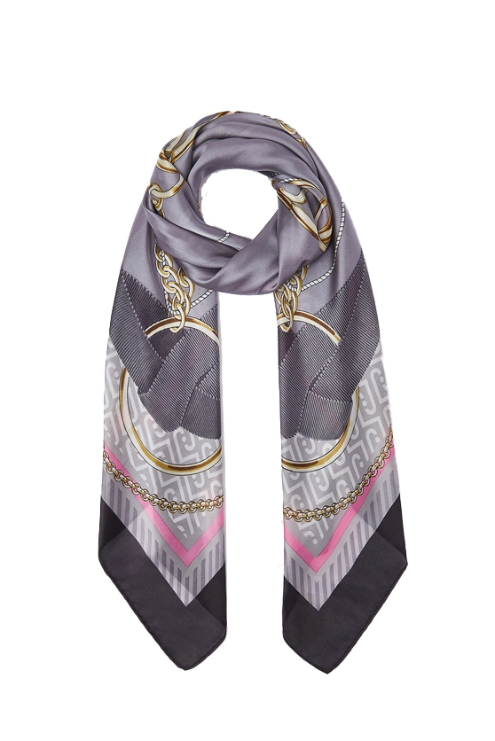 FOULARD  CON STAMPA IN TESSUTO FLUIDO DONNA NERO