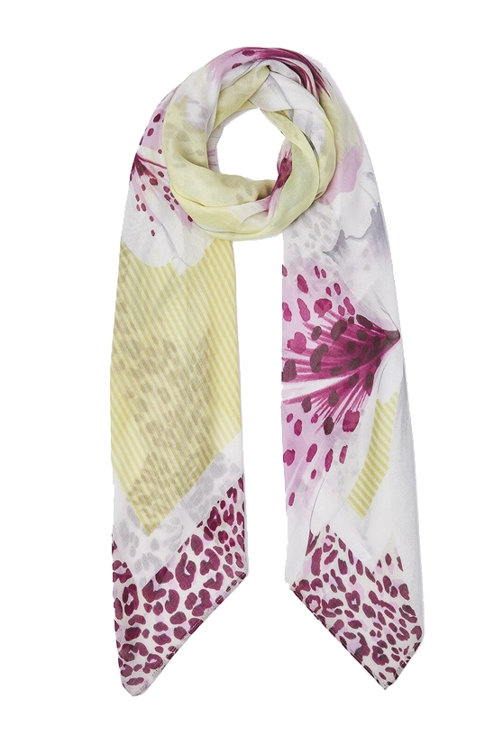 FOULARD GRANDE CON STAMPA ORCHIDEA DONNA GIALLO