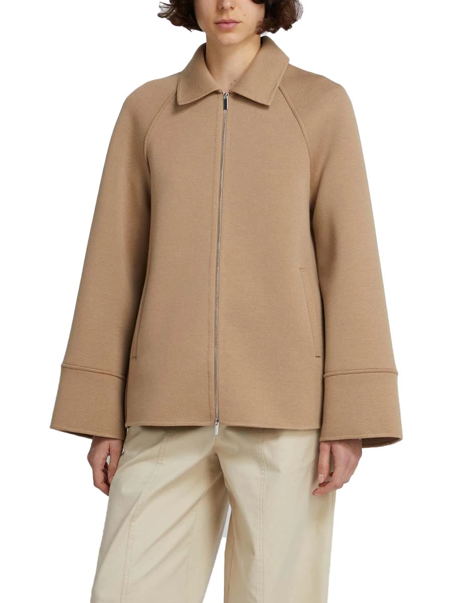 GIACCA CORTA MONOPETTO MANICHE AMPIE DONNA BEIGE