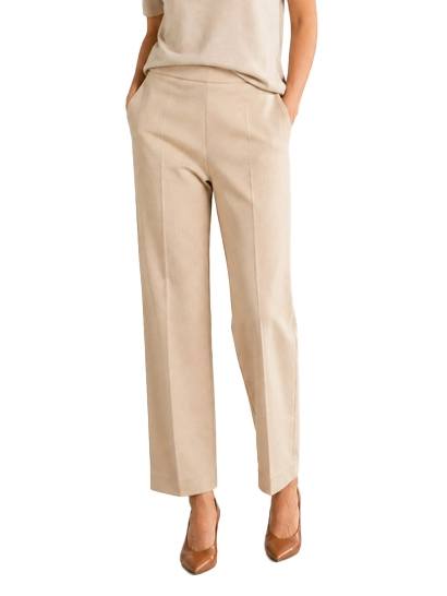 PANTALONE CHINO IN JERSEY DI COTONE DONNA AVORIO