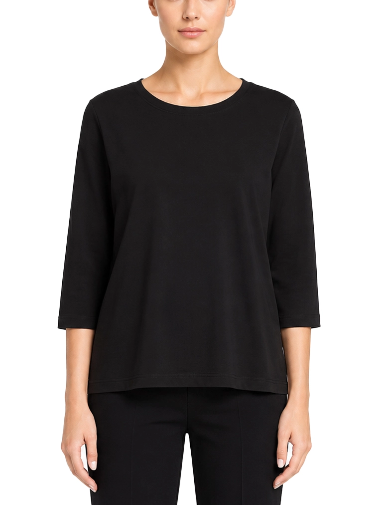 MAGLIA GIROCOLLO CON MANICHE A TRE QUARTI DONNA NERO