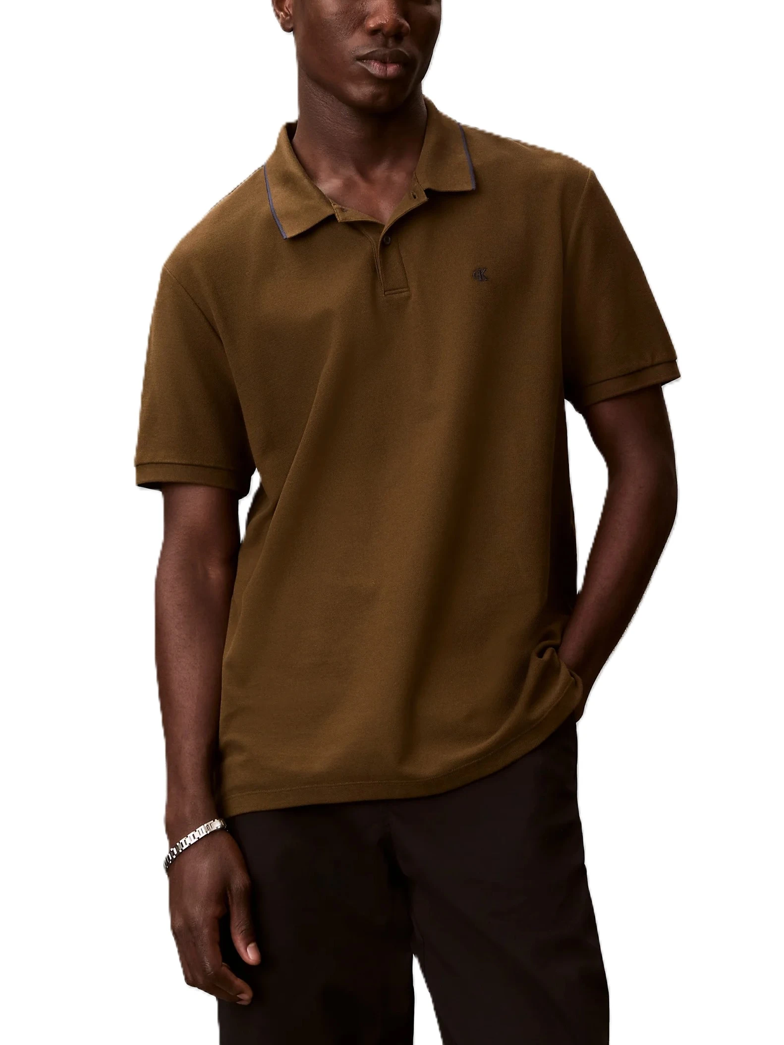 POLO MANICA CORTA IN MAGLIA FINE ELASTICIZZATA UOMO VERDE