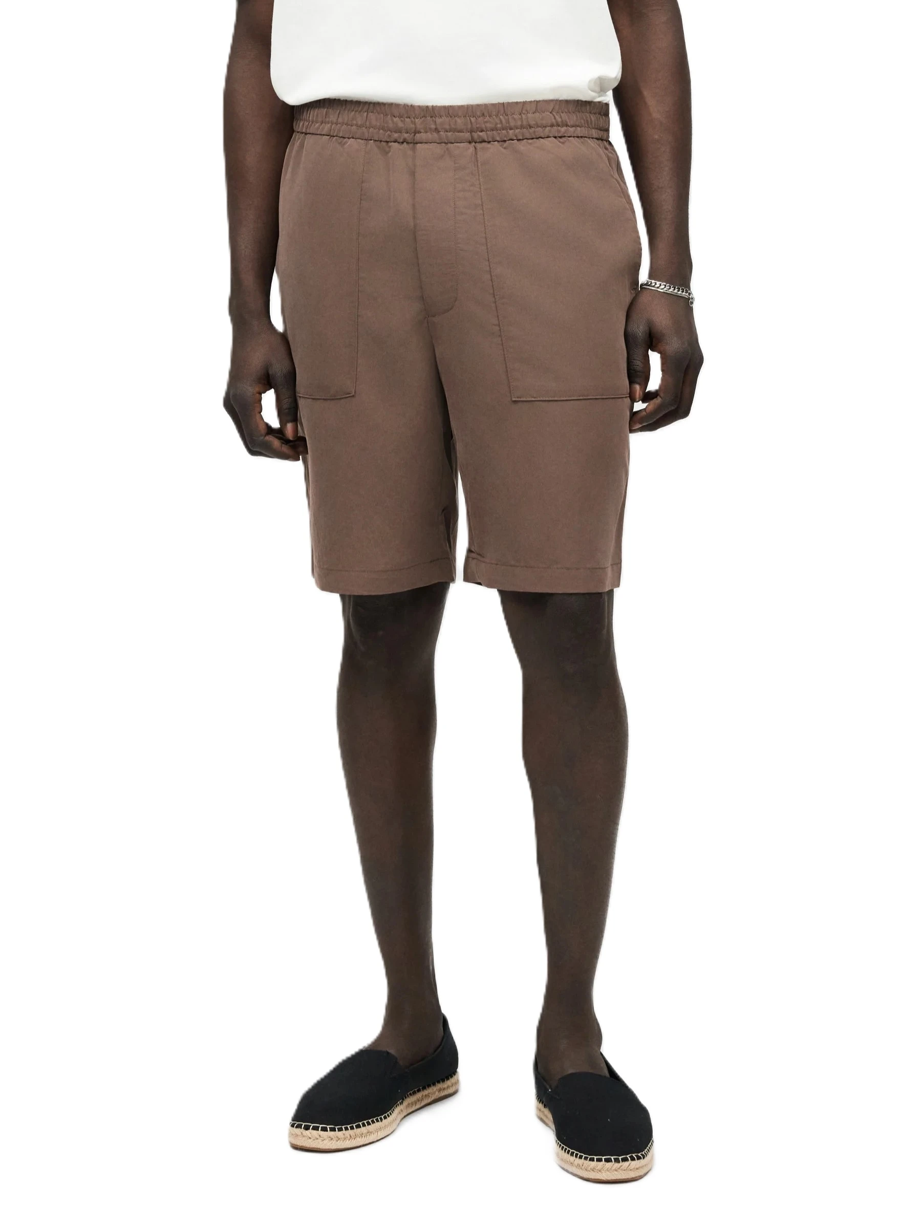 BERMUDA IN MISTO MODAL CON VITA ELASTICA UOMO MARRONE