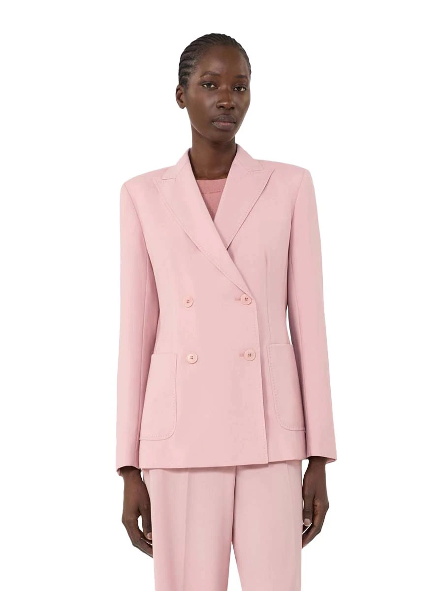 BLAZER DOPPIO PETTO PURA LANA DONNA ROSA