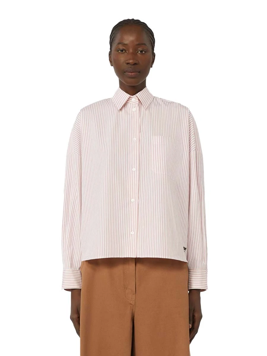 CAMICIA CON FANTASIA A RIGHE DONNA BIANCO