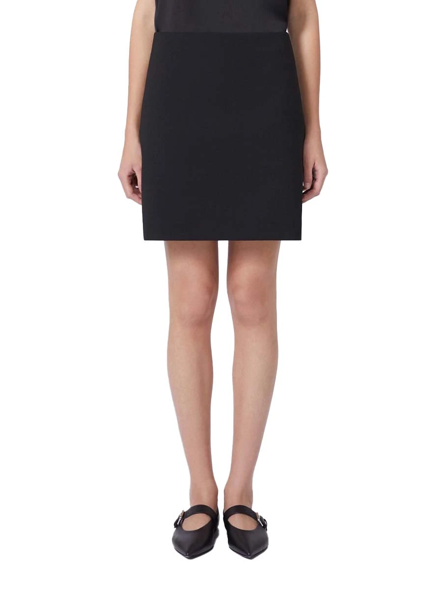 GONNA CORTA SVASATA CON ZIP SUL RETRO DONNA NERO