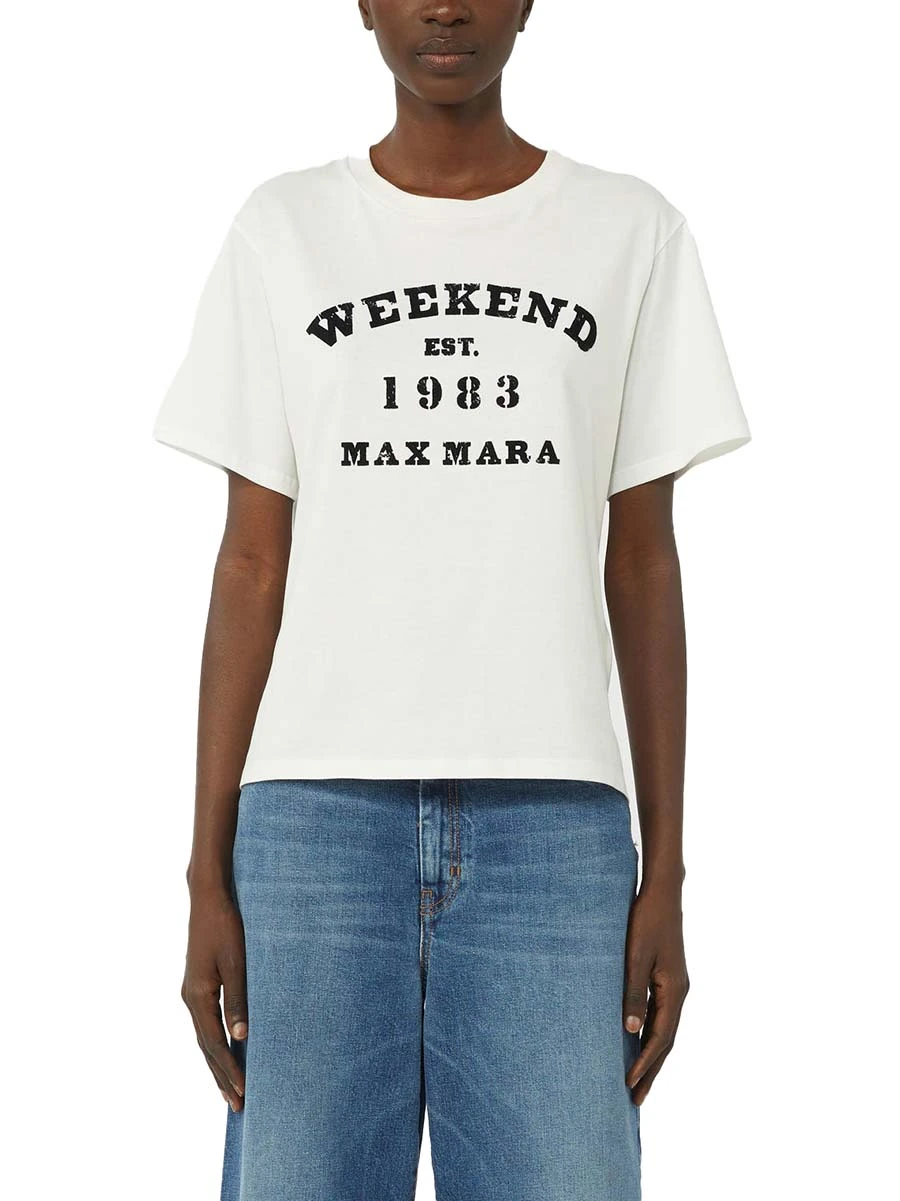 T-SHIRT MANICA CORTA CON DIVERSE FANTASIE APPLICATE DONNA OFF BIANCO