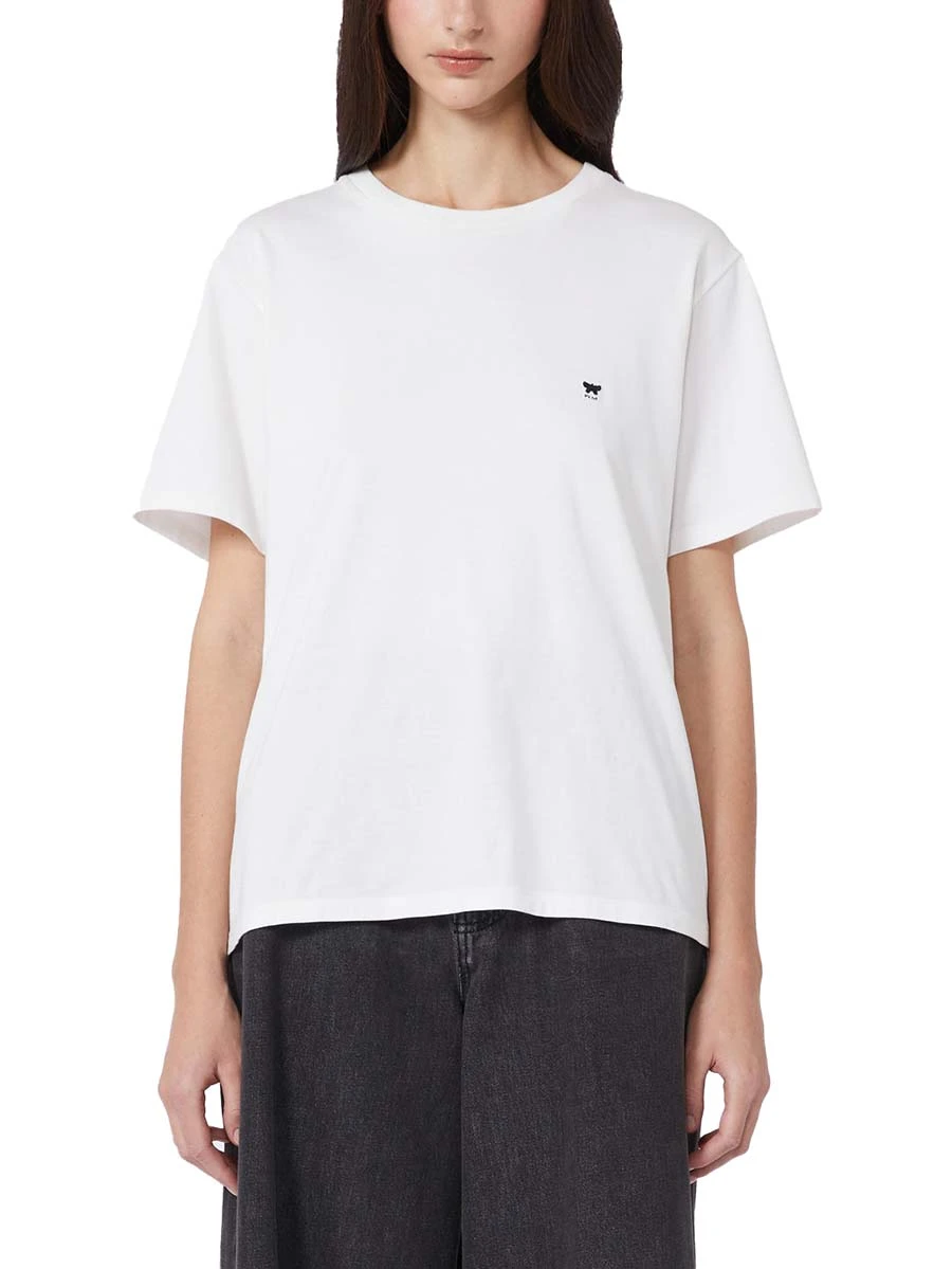 T-SHIRT MANICA CORTA GIROCOLLO RIFINITO DONNA BIANCO