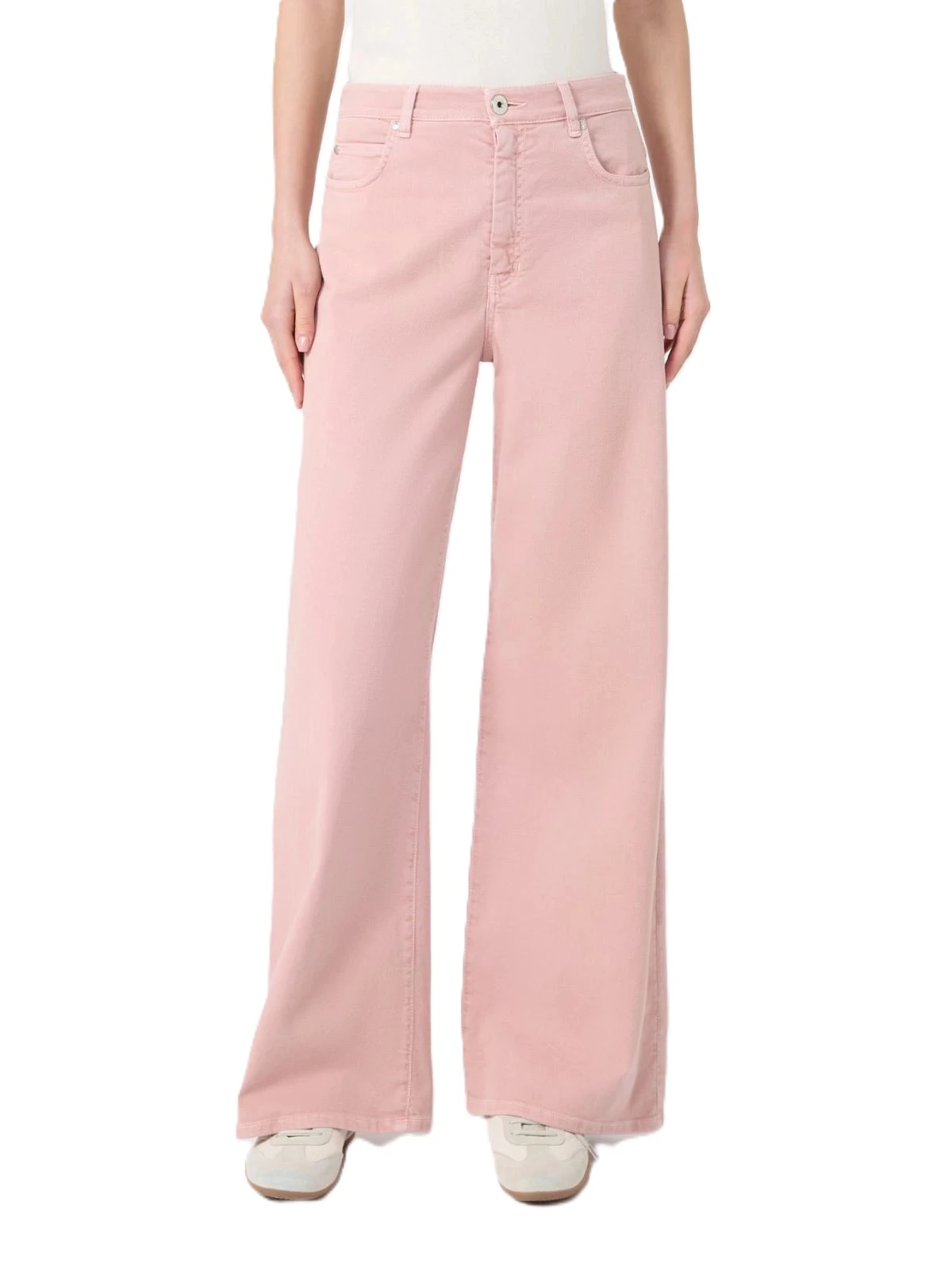 PANTALONE PALAZZO IN COTONE ELASTICIZZATO DONNA ROSA