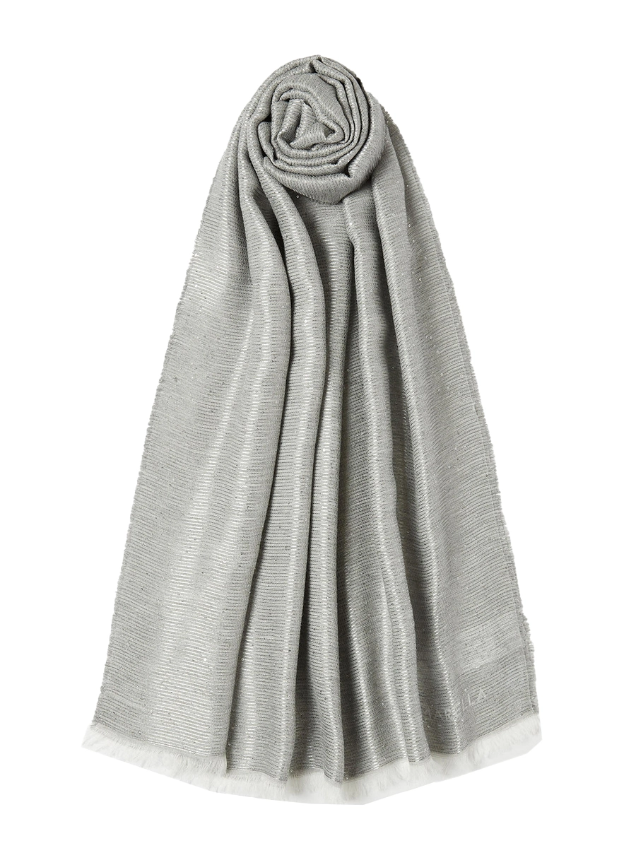 STOLA IN VISCOSA CON PAILLETTES DONNA GRIGIO