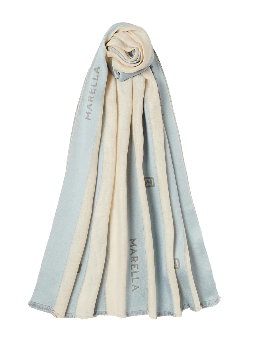 STOLA CON DISEGNO A RIGHE DONNA GRIGIO