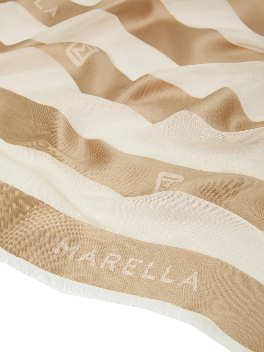 STOLA CON DISEGNO A RIGHE DONNA MARRONE