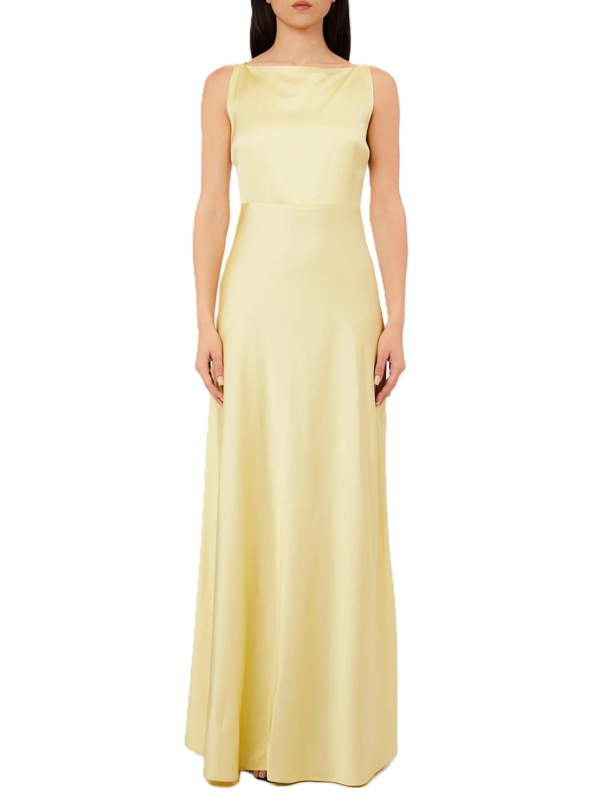 VESTITO LUNGO CON DETTAGLIO GIOELLO DONNA GIALLO