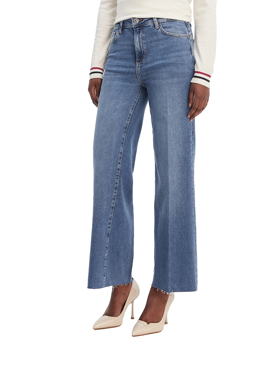 JEANS PALAZZO CHIUSURA ZIP E BOTTONE DONNA BLUE JEANS