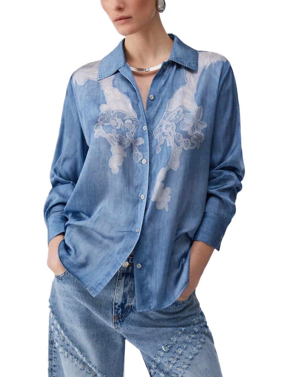 CAMICIA EFFETTO DENIM DONNA BLU JEANS