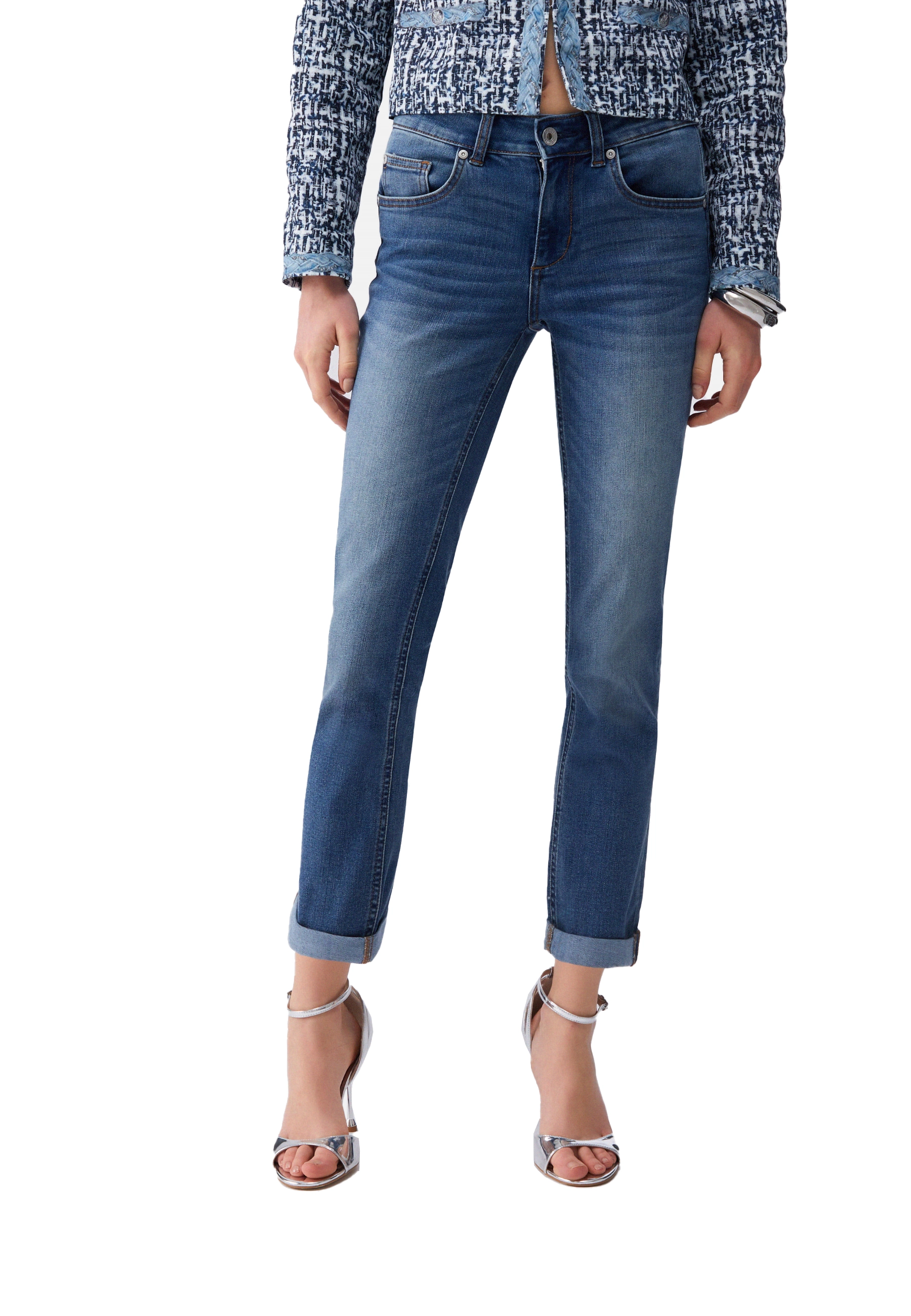 JEANS SLIM FIT CON RISVOLTO DONNA BLUE JEANS