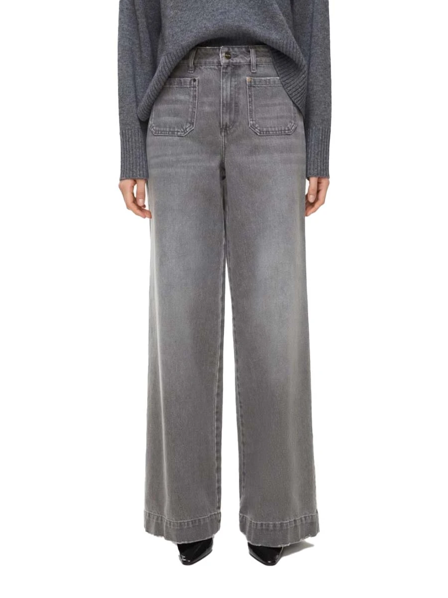 JEANS PALAZZO CON TASCHE APPLICATE DONNA GRIGIO