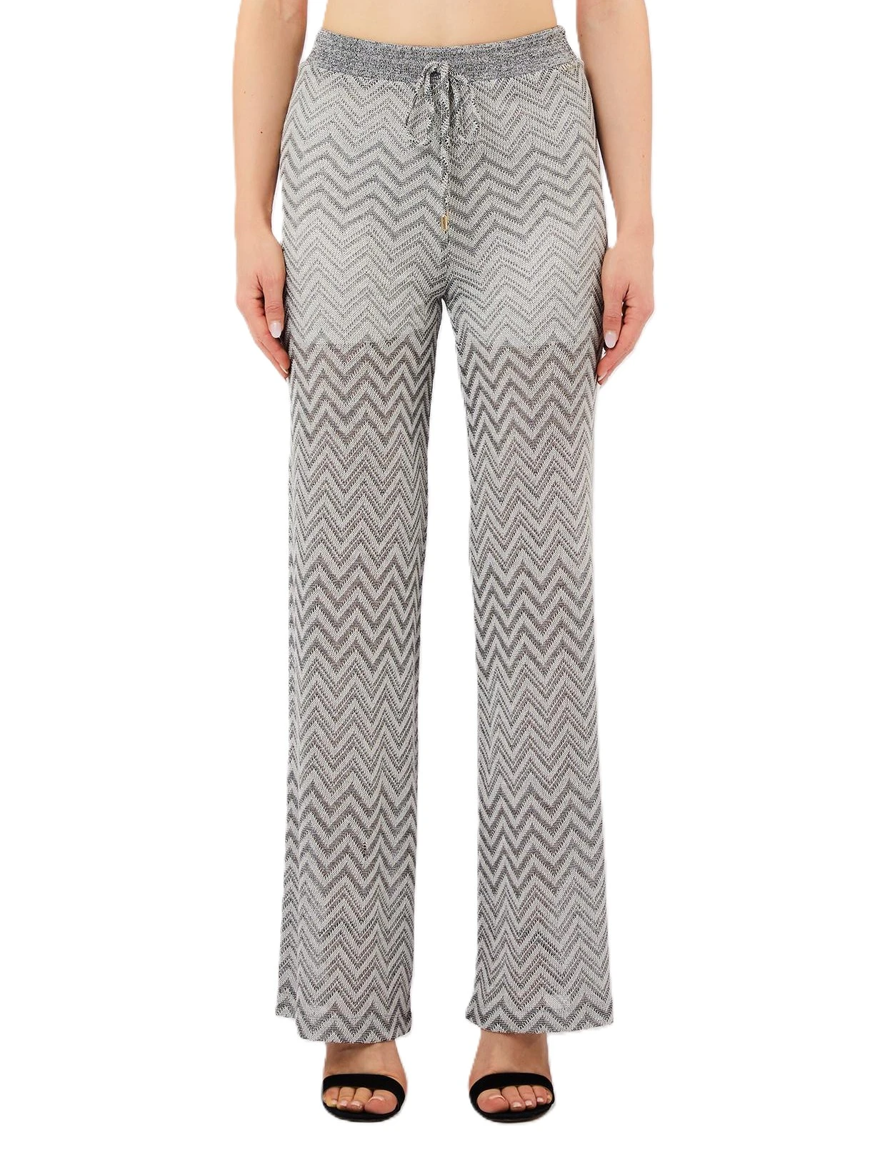 PANTALONI PALAZZO IN MAGLIA DONNA GRIGIO