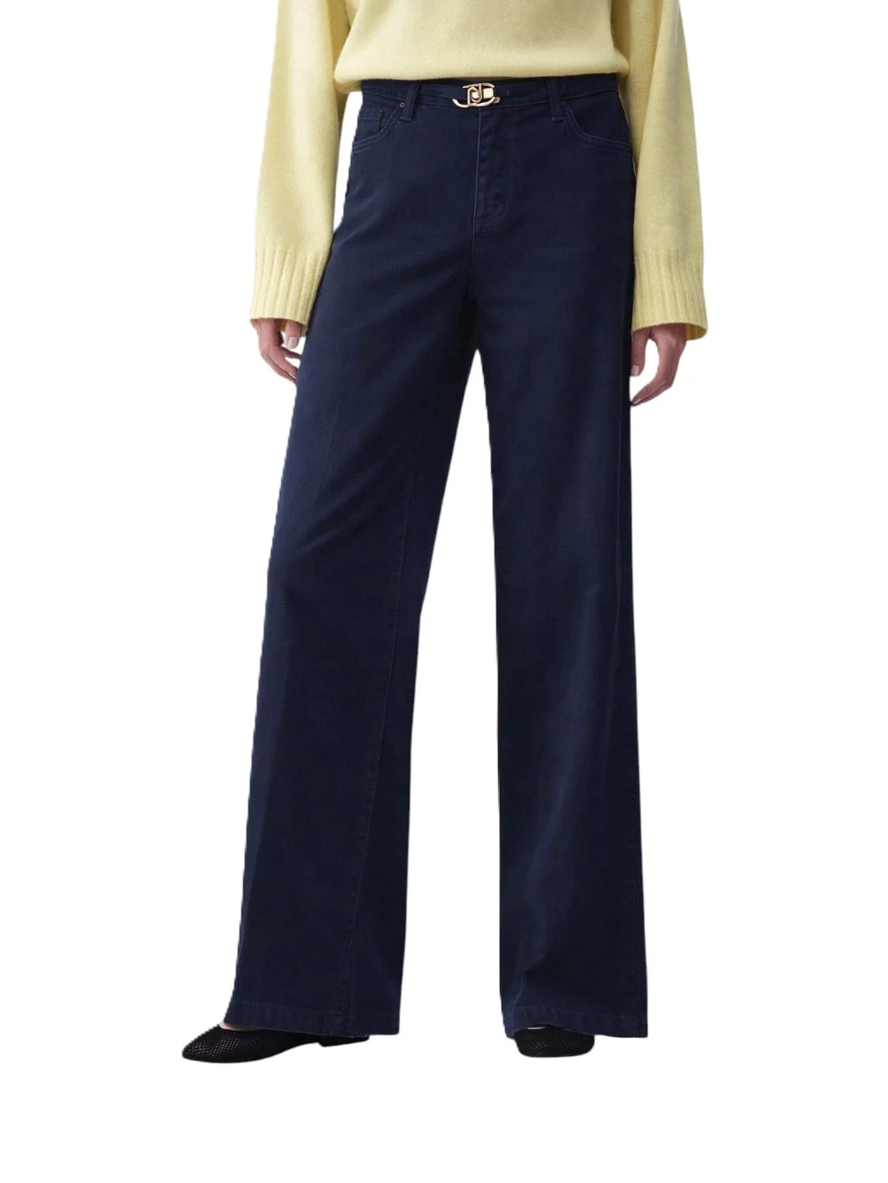 PANTALONI A ZAMPA LEGGERA FIT AMPIO DONNA BLU