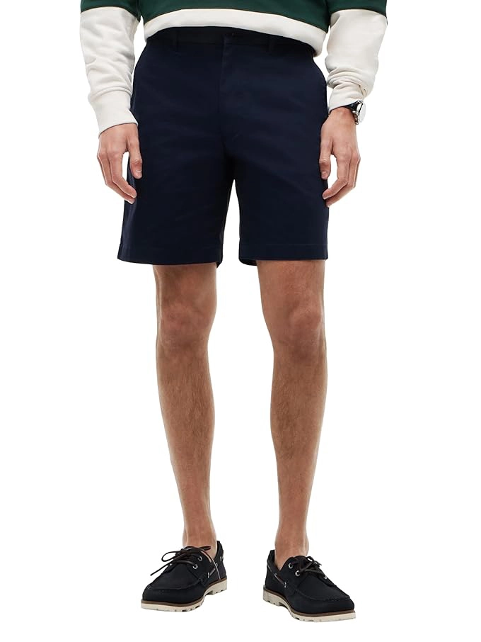 BERMUDA IN COTONE CON BOTTONE E ZIP UOMO BLU