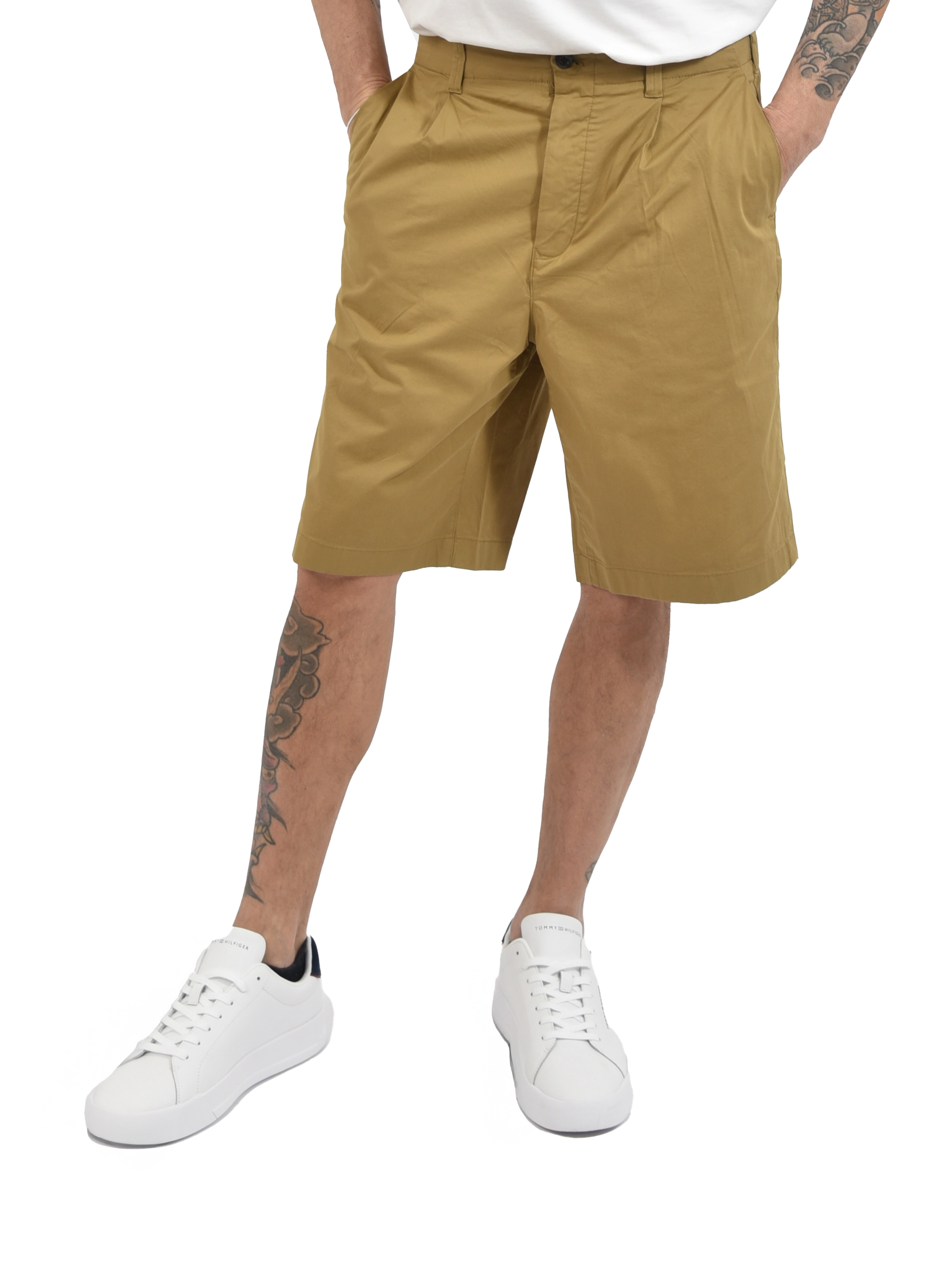 BERMUDA CON DETTAGLIO LOGO POSTERIORE UOMO GIALLO